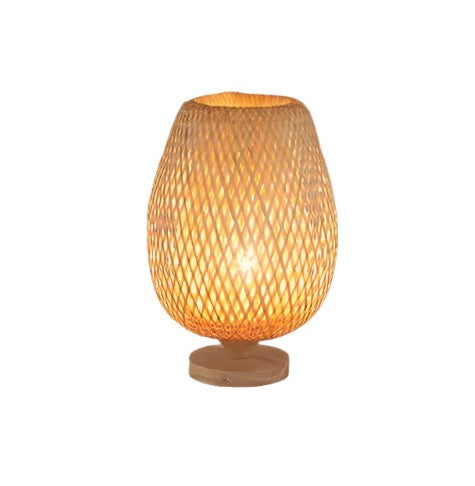Rattan Table Lamp in Beige-A