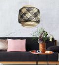 Rattan Layered Pendant Light in Beige and Brown-1