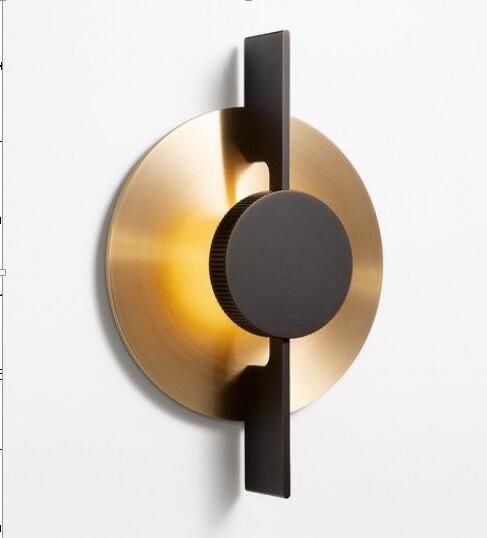Modern Geometric Wall Sconce Brass Gold & Matte Black LED Wall Light 5W Fixed