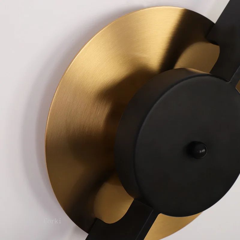 Modern Geometric Wall Sconce Brass Gold & Matte Black LED Wall Light 5W Fixed