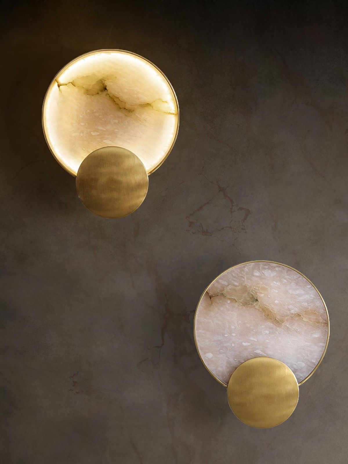 Modern Marble Effect Wall Sconce Brass Gold LED Wall Light with Decorative Globe 10W Fixed