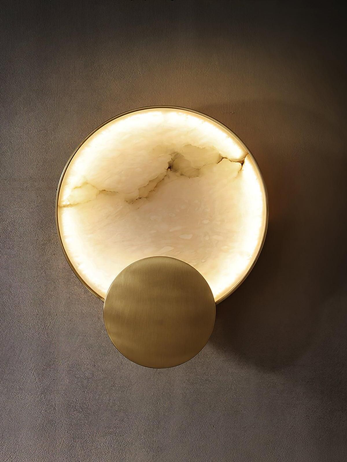 Modern Marble Effect Wall Sconce Brass Gold LED Wall Light with Decorative Globe 10W Fixed