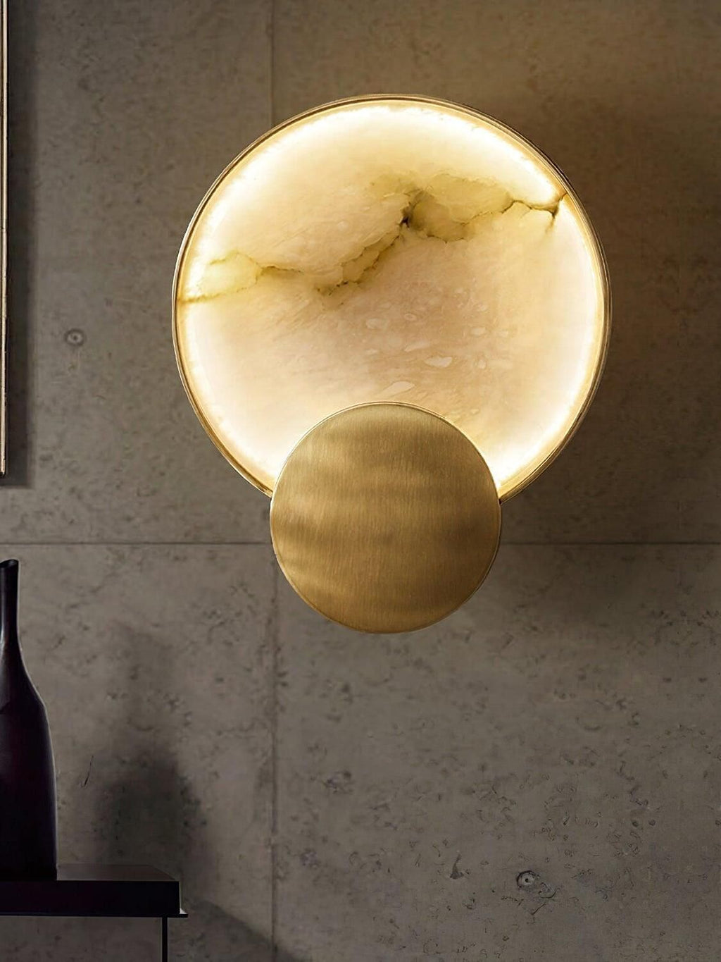 Modern Marble Effect Wall Sconce Brass Gold LED Wall Light with Decorative Globe 10W Fixed