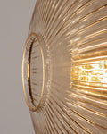 Ribbed Wall Sconce in Gold and Amber-1