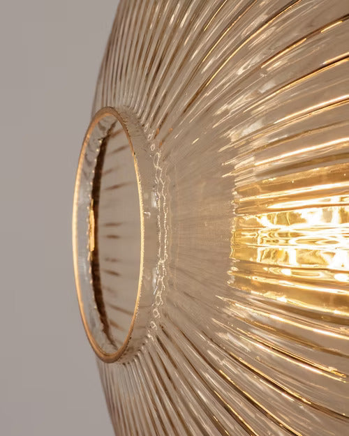 Ribbed Wall Sconce in Gold and Amber-1